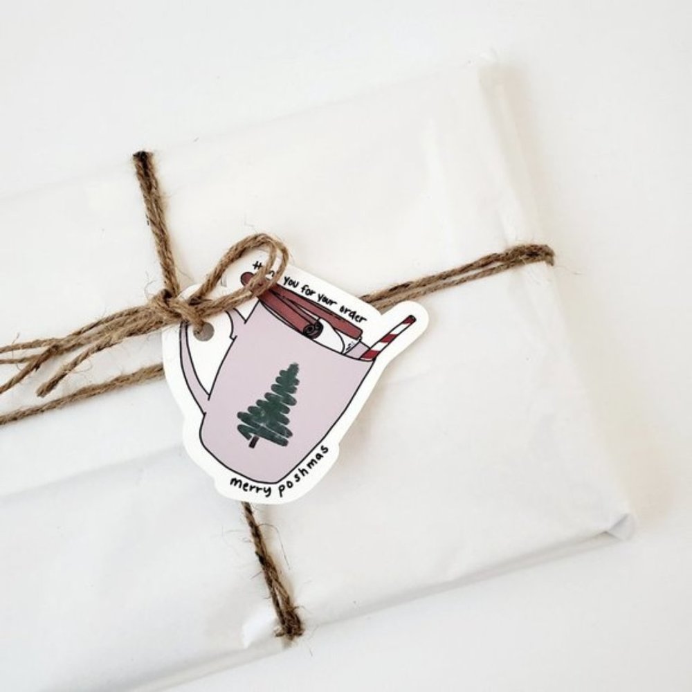 LB052 HANG TAGS Thank You for Your Order Merry Poshmas Holiday Mug [Price Firm] - Picture 3 of 7